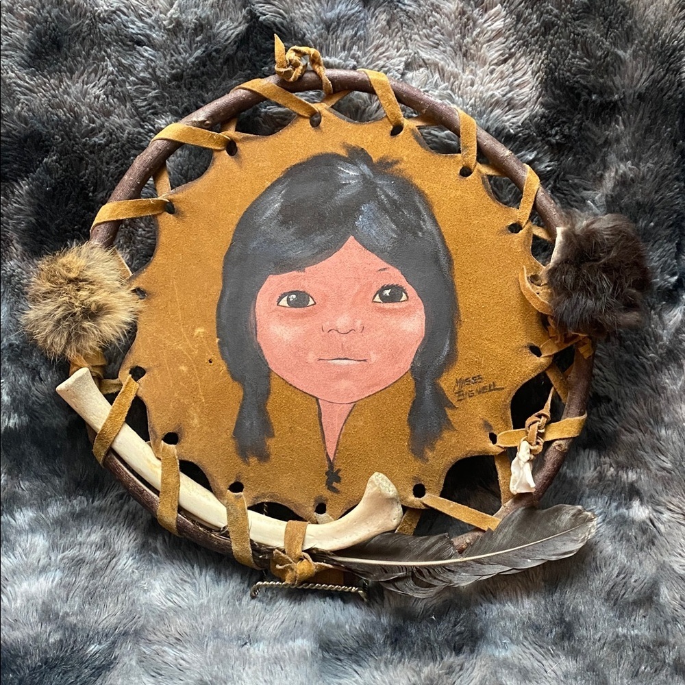 Hand-Painted First Nations Portrait Decorative - Artist Moses Bignell